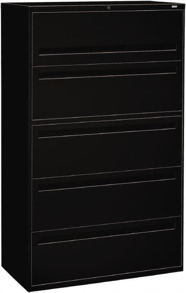 Hon - 42" Wide x 67" High x 19-1/4" Deep, 5 Drawer Roll-Out, Roll-Out Posting - Steel, Black - Americas Industrial Supply