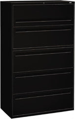 Hon - 42" Wide x 67" High x 19-1/4" Deep, 5 Drawer Roll-Out, Roll-Out Posting - Steel, Black - Americas Industrial Supply