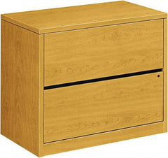 Hon - 36" Wide x 29-1/2" High x 20" Deep, 2 Drawer Lateral File - Woodgrain Laminate, Harvest - Americas Industrial Supply