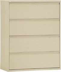 ALERA - 42" Wide x 53-1/4" High x 19-1/4" Deep, 4 Drawer Lateral File - Steel, Putty - Americas Industrial Supply