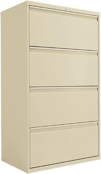 ALERA - 30" Wide x 53-1/4" High x 19-1/4" Deep, 4 Drawer Lateral File - Steel, Putty - Americas Industrial Supply