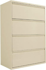 ALERA - 36" Wide x 53-1/4" High x 19-1/4" Deep, 4 Drawer Lateral File - Steel, Putty - Americas Industrial Supply