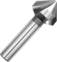 Magafor - 5.3mm Head Diam, 0.197" Shank Diam, 3 Flute 90° Cobalt Countersink - Uncoated, 1-3/4" OAL, Single End, Straight Shank, Right Hand Cut - Americas Industrial Supply