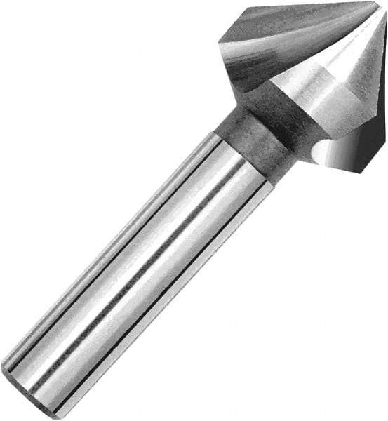 Magafor - 4mm Head Diam, 0.158" Shank Diam, 3 Flute 90° Cobalt Countersink - Uncoated, 1-5/8" OAL, Single End, Straight Shank, Right Hand Cut - Americas Industrial Supply