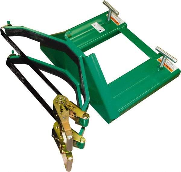 Valley Craft - 1,000 Lb Load Capacity, 30, 55 & 85 Gal Forklift Drum Handler - Steel Wheels - Americas Industrial Supply