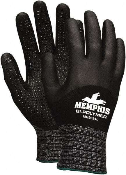 MCR Safety - Size XL, Cut Resistant Gloves - Fully Coated Coated, Black/Red - Americas Industrial Supply