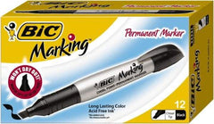 Bic - Tuxedo Black Permanent Marker - Chisel Tip, AP Nontoxic Ink - Americas Industrial Supply