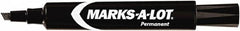 Marks-A-Lot - Black Permanent Marker - Chisel Tip, AP Nontoxic Ink - Americas Industrial Supply