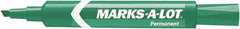 Marks-A-Lot - Green Permanent Marker - Chisel Tip, AP Nontoxic Ink - Americas Industrial Supply