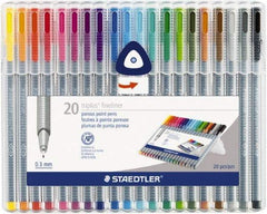 Staedtler - Assorted Colors Marker - Ultra Fine Tip, Water Base Ink - Americas Industrial Supply