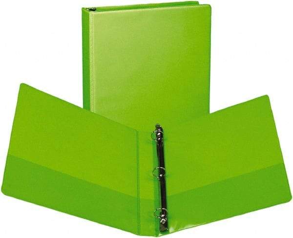 Samsill - 225 Sheet Capacity, 11 x 8-1/2", View Ring Binder - Vinyl Covered Chipboard, Lime - Americas Industrial Supply