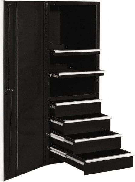 EXTREME TOOLS - 4 Drawer Side Tool Cabinet - 24" Wide x 30-7/8" Deep x 63-3/8" High, Steel, Black - Americas Industrial Supply