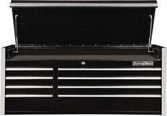 EXTREME TOOLS - 10 Drawer Top Tool Chest - 54-5/8" Wide x 25" Deep x 22-1/4" High, Steel, Black - Americas Industrial Supply