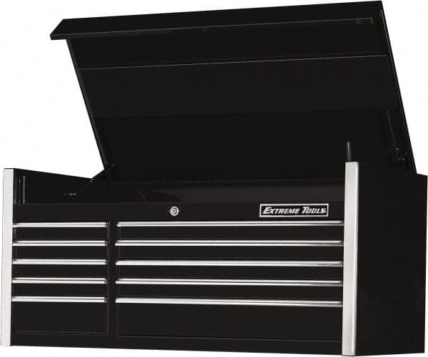 EXTREME TOOLS - 10 Drawer Top Tool Chest - 55" Wide x 30" Deep x 26-3/8" High, Steel, Black - Americas Industrial Supply