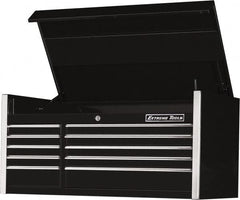 EXTREME TOOLS - 10 Drawer Top Tool Chest - 55" Wide x 30" Deep x 26-3/8" High, Steel, Black - Americas Industrial Supply