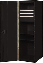 EXTREME TOOLS - 3 Drawer Side Tool Locker - 19" Wide x 61" Deep x 25" High, Steel/Aluminum, Black - Americas Industrial Supply