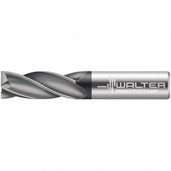 Walter-Prototyp - 12.7mm, 25mm LOC, 12.7mm Shank Diam, 88.9mm OAL, 4 Flute, Solid Carbide Square End Mill - TiAlN Finish, 30° Helix, Right Hand Cut, Right Hand Flute, Series MC111.A-4-D - Americas Industrial Supply