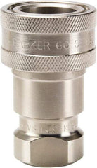 Parker - 3/8 NPTF 316 Stainless Steel Hydraulic Hose Female Pipe Thread Coupler - 1,500 psi, 6 GPM - Americas Industrial Supply