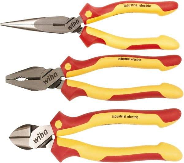 Wiha - 3 Piece Insulated Pliers & Cutters - Comes in Vinyl Pouch - Americas Industrial Supply