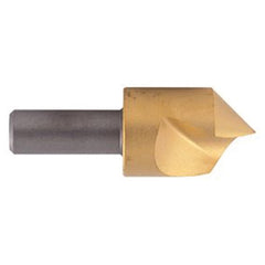 ‎1/2″ Size-3/8″ Shank-90°-M42 Single Flute Countersink - TiN Coated - Americas Industrial Supply