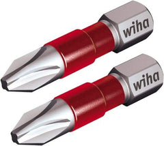 Wiha - #2 Phillips Screwdriver Bit - 1/4" Hex Drive, 1-9/64" OAL - Americas Industrial Supply