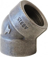 Made in USA - Size 4", Class 3,000, Steel Black Pipe 45° Elbow - 3,000 psi, Socket Weld End Connection - Americas Industrial Supply
