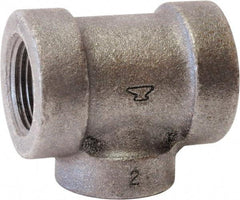 Made in USA - Size 1-1/2 x 1 x 1-1/2", Class 125, Cast Iron Black Pipe Reducing Tee - 175 psi, FPT End Connection - Americas Industrial Supply