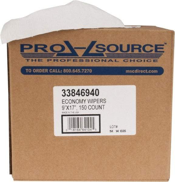 PRO-SOURCE - Dry General Purpose Wipes - Pop-Up, 17" x 9" Sheet Size, White - Americas Industrial Supply