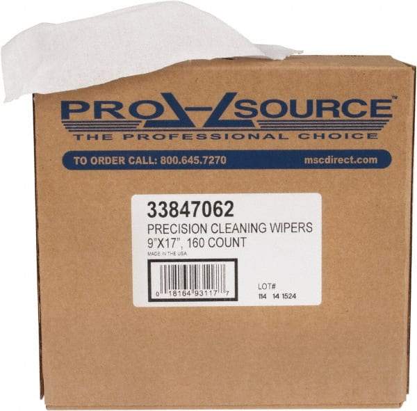 PRO-SOURCE - Dry Shop Towel/Industrial Wipes - Pop-Up, 17" x 9" Sheet Size, White - Americas Industrial Supply