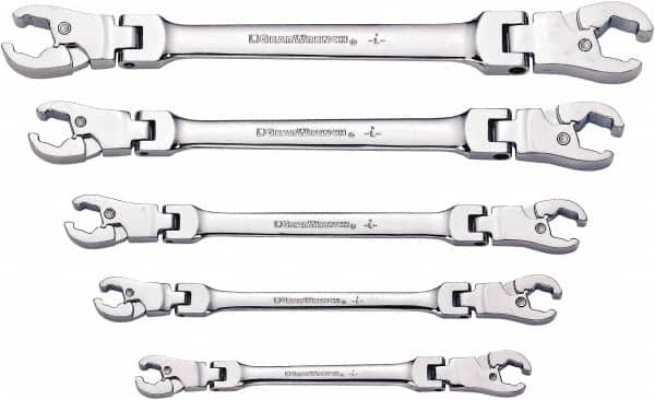 Armstrong - 5 Piece, 1/4 to 7/8" Flare Nut Wrench Set - Americas Industrial Supply