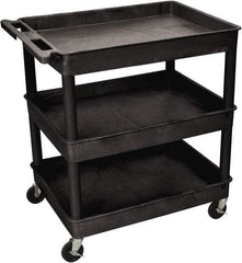 Luxor - 300 Lb Capacity, 24" Wide x 18" Long x 38" High Shelf Cart - 3 Shelf, Plastic - Americas Industrial Supply