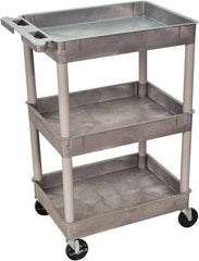 Luxor - 300 Lb Capacity, 24" Wide x 18" Long x 38" High Shelf Cart - 3 Shelf, Plastic - Americas Industrial Supply