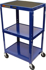 Luxor - 300 Lb Capacity, 24" Wide x 18" Long x 42" High Standard Utility Cart - 3 Shelf, Steel - Americas Industrial Supply