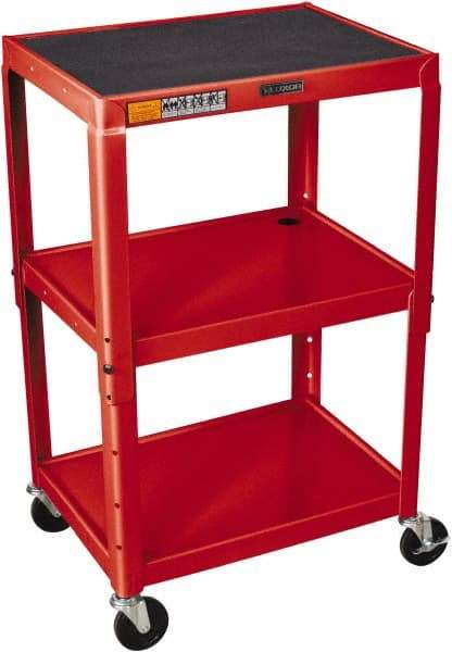 Luxor - 300 Lb Capacity, 24" Wide x 18" Long x 42" High Standard Utility Cart - 3 Shelf, Steel - Americas Industrial Supply