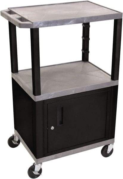 Luxor - 300 Lb Capacity, 24" Wide x 18" Long x 42" High Standard Utility Cart - 3 Shelf, Plastic - Americas Industrial Supply