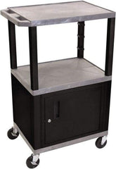 Luxor - 300 Lb Capacity, 24" Wide x 18" Long x 42" High Standard Utility Cart - 3 Shelf, Plastic - Americas Industrial Supply