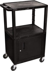 Luxor - 300 Lb Capacity, 24" Wide x 18" Long x 42" High Standard Utility Cart - 3 Shelf, Plastic - Americas Industrial Supply