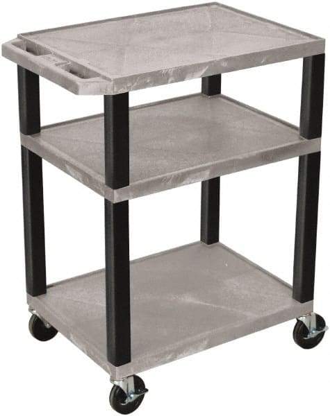 Luxor - 300 Lb Capacity, 24" Wide x 18" Long x 34" High Standard Utility Cart - 3 Shelf, Plastic - Americas Industrial Supply