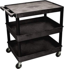Luxor - 300 Lb Capacity, 24" Wide x 18" Long x 36" High Shelf Cart - 3 Shelf, Plastic - Americas Industrial Supply