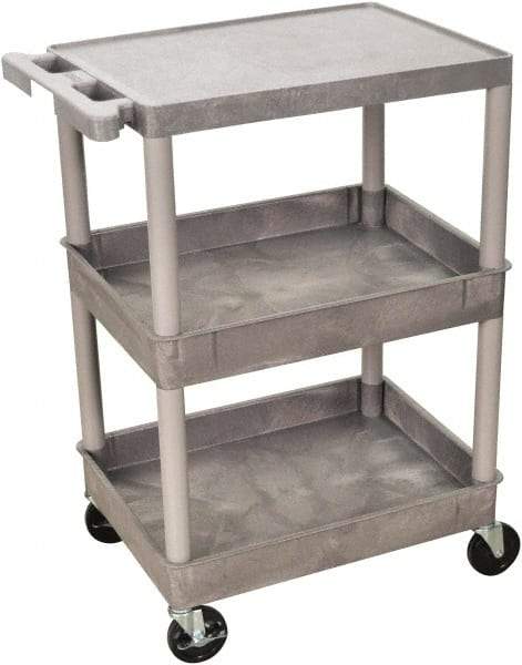 Luxor - 300 Lb Capacity, 24" Wide x 18" Long x 36" High Shelf Cart - 3 Shelf, Plastic - Americas Industrial Supply