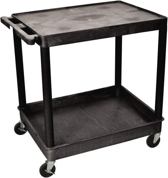 Luxor - 300 Lb Capacity, 24" Wide x 32" Long x 35" High Shelf Cart - 2 Shelf, Plastic - Americas Industrial Supply