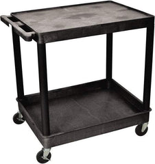 Luxor - 300 Lb Capacity, 24" Wide x 32" Long x 35" High Shelf Cart - 2 Shelf, Plastic - Americas Industrial Supply