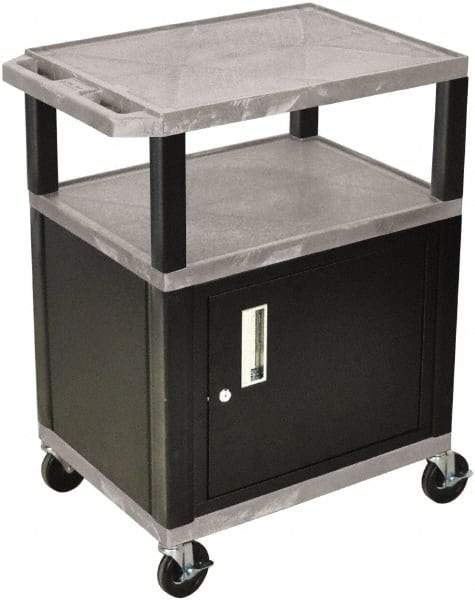 Luxor - 300 Lb Capacity, 24" Wide x 18" Long x 34" High Standard Utility Cart - 3 Shelf, Plastic - Americas Industrial Supply