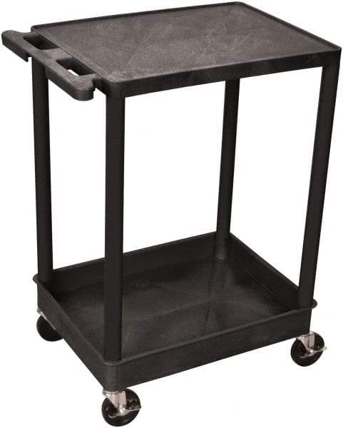 Luxor - 300 Lb Capacity, 24" Wide x 18" Long x 35" High Shelf Cart - 2 Shelf, Plastic - Americas Industrial Supply