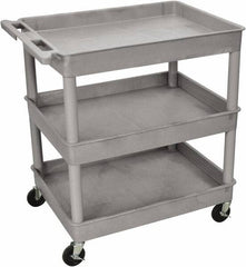 Luxor - 300 Lb Capacity, 24" Wide x 18" Long x 38" High Shelf Cart - 3 Shelf, Plastic - Americas Industrial Supply