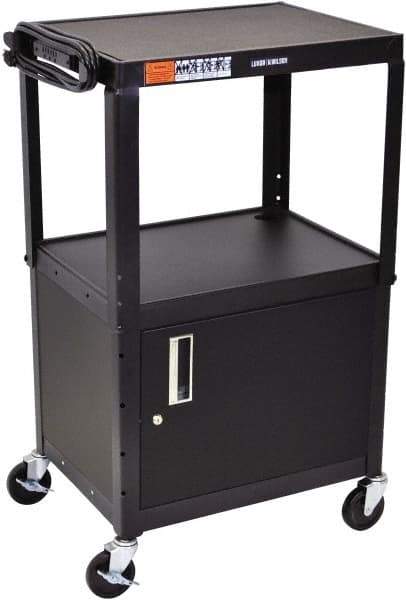 Luxor - 300 Lb Capacity, 24" Wide x 18" Long x 42" High Standard Utility Cart - 3 Shelf, Steel - Americas Industrial Supply