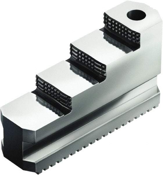 Schunk - 24" Max Chuck Diam Compatibility, Case Hardened Steel Serrated Hard Lathe Top Jaws - 2 Steps - Americas Industrial Supply