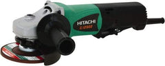 Hitachi - 4-1/2" Wheel Diam, 10,000 RPM, Corded Angle & Disc Grinder - 5/8-11 Spindle, 120 Volts, 9.5 Amps - Americas Industrial Supply