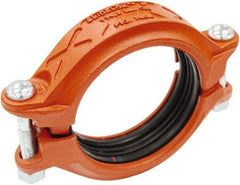 Made in USA - Size 2", Class 150, Malleable Iron Orange Pipe Coupling - 300 psi, Grooved End Connection - Americas Industrial Supply