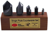 5 Pc Set 100° Single Flute Countersinks - Americas Industrial Supply